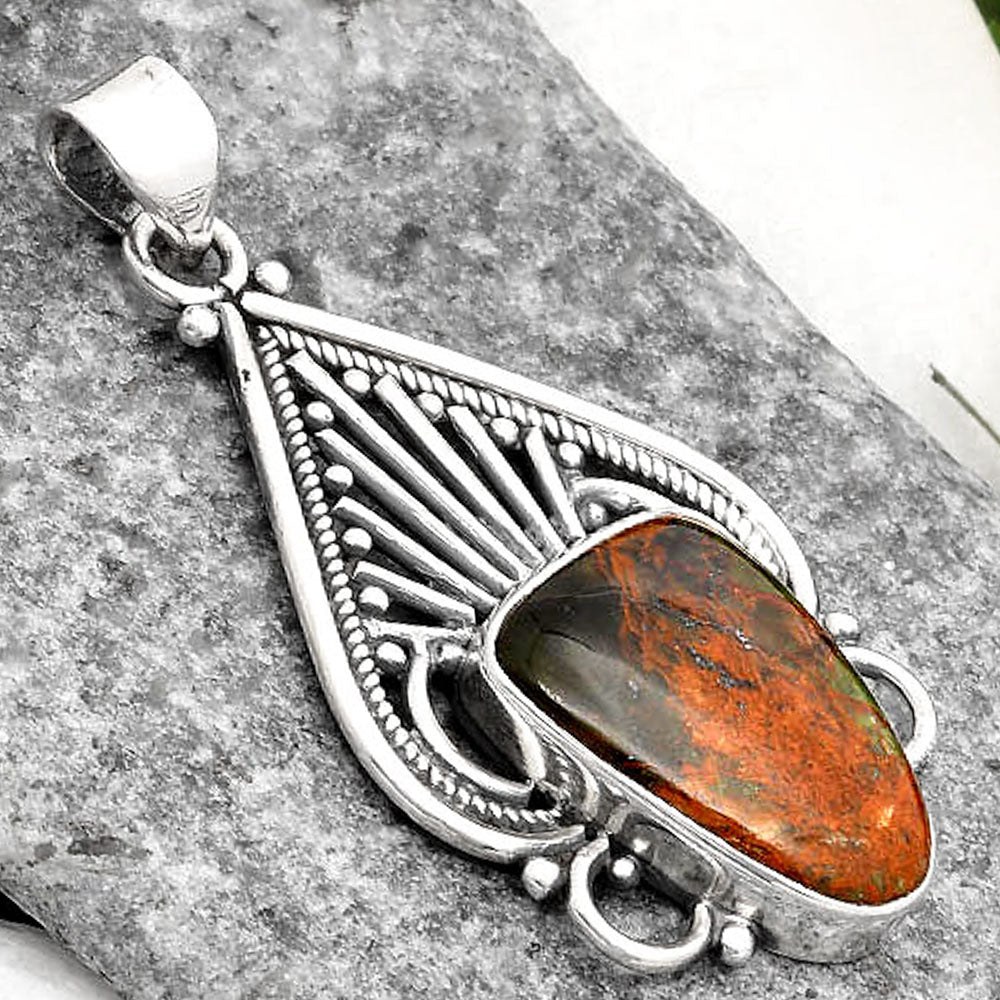 Natural Turkish Rainforest Chrysocolla Pendant P-1541 SDP107396