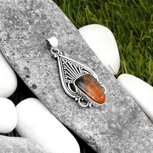 Natural Turkish Rainforest Chrysocolla Pendant P-1541 SDP107396