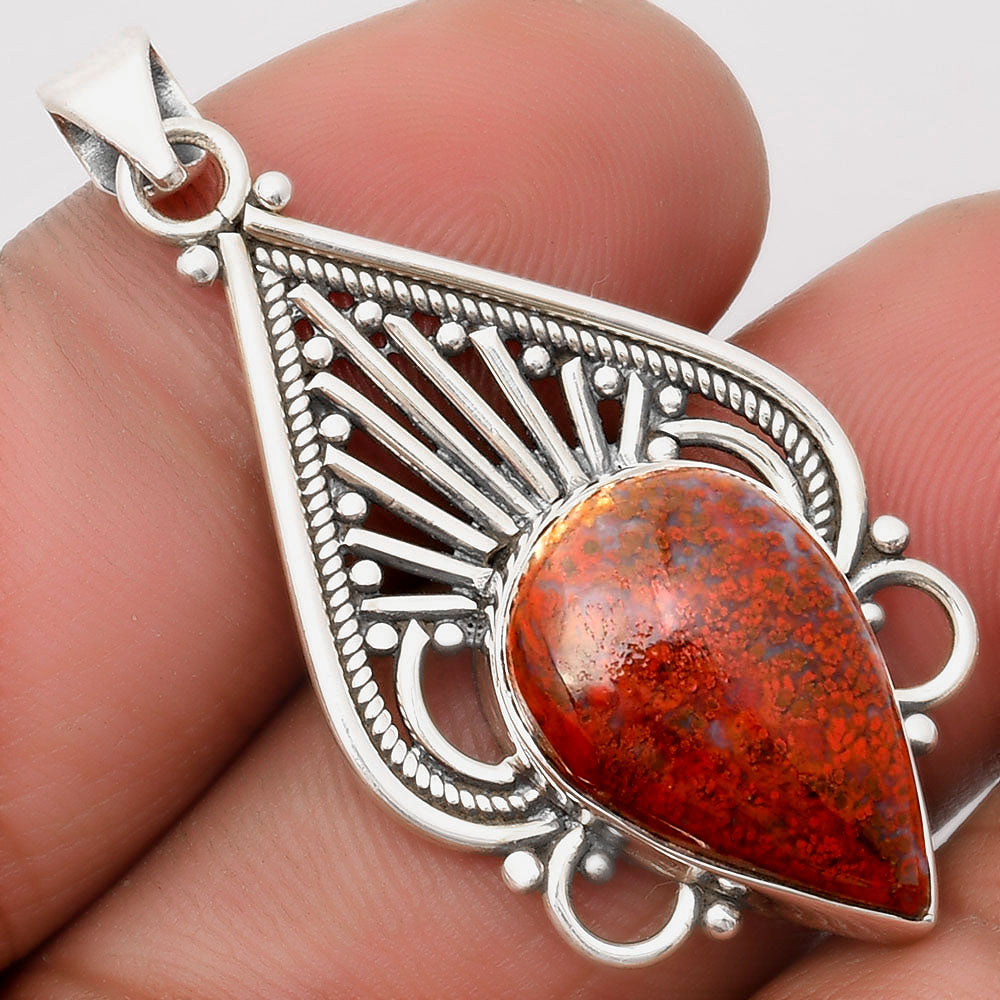 Natural Red Moss Agate Pendant P-1541 SDP107407