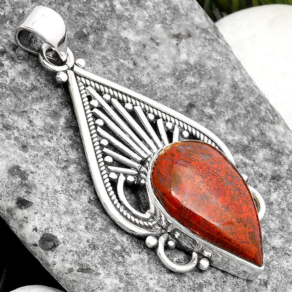 Natural Red Moss Agate Pendant P-1541 SDP107407