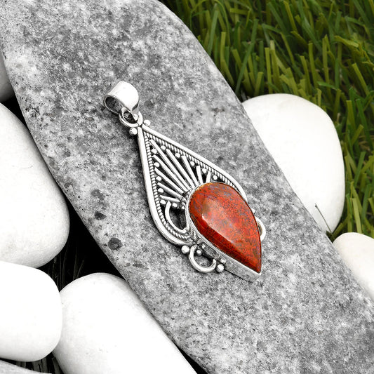 Natural Red Moss Agate Pendant P-1541 SDP107407