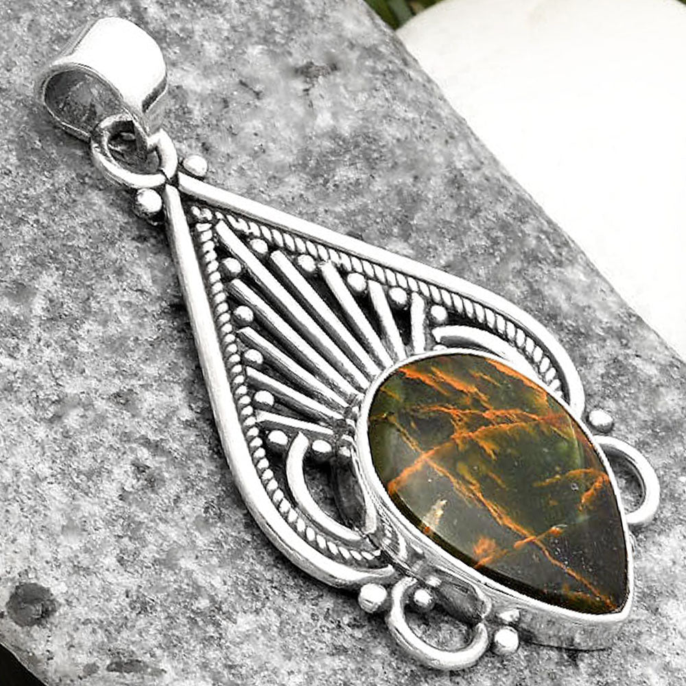 Natural Turkish Rainforest Chrysocolla Pendant P-1541 SDP107408