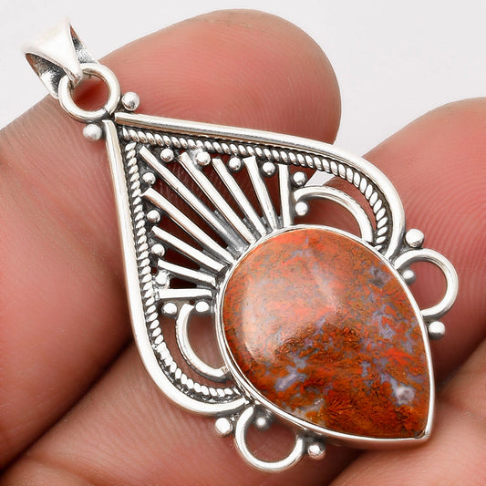 Natural Red Moss Agate Pendant P-1541 SDP107410