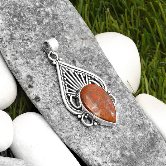Natural Red Moss Agate Pendant P-1541 SDP107410