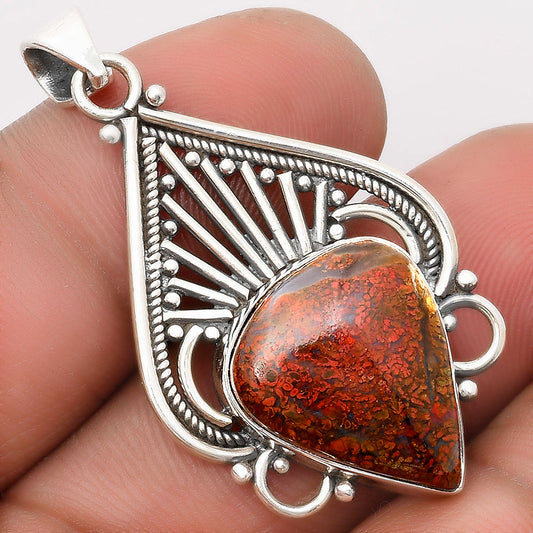 Natural Red Moss Agate Pendant P-1541 SDP107421