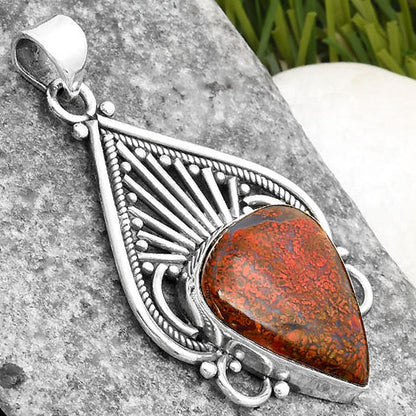 Natural Red Moss Agate Pendant P-1541 SDP107421