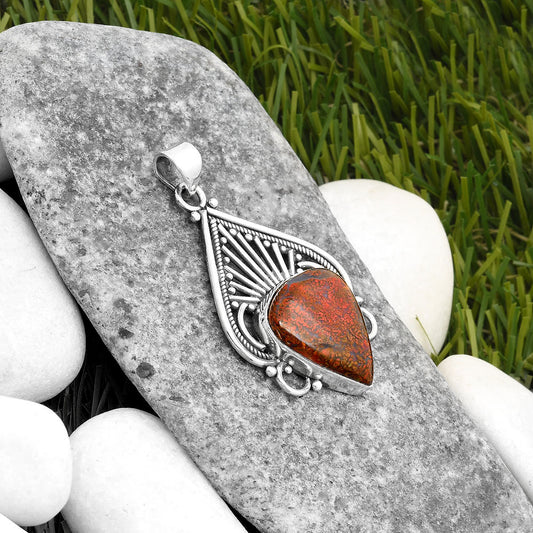 Natural Red Moss Agate Pendant P-1541 SDP107421