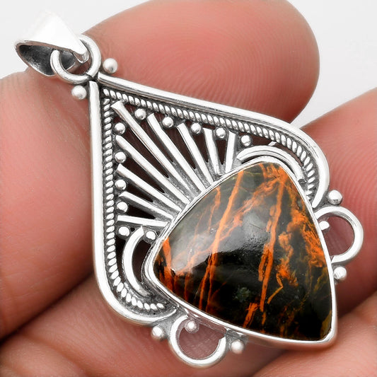 Natural Turkish Rainforest Chrysocolla Pendant P-1541 SDP107426