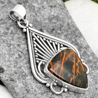 Natural Turkish Rainforest Chrysocolla Pendant P-1541 SDP107426