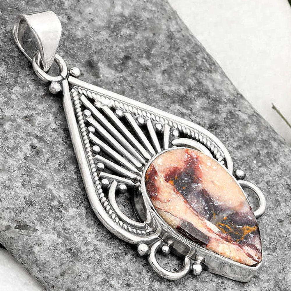 Natural Indian Blanket Jasper Pendant P-1541 SDP107427