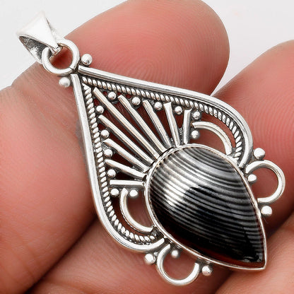 Crown Of Silver Psilomelane - Black Malachite Pendant P-1541 SDP107431