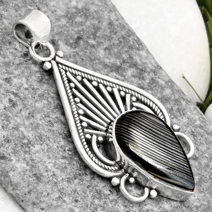 Crown Of Silver Psilomelane - Black Malachite Pendant P-1541 SDP107431