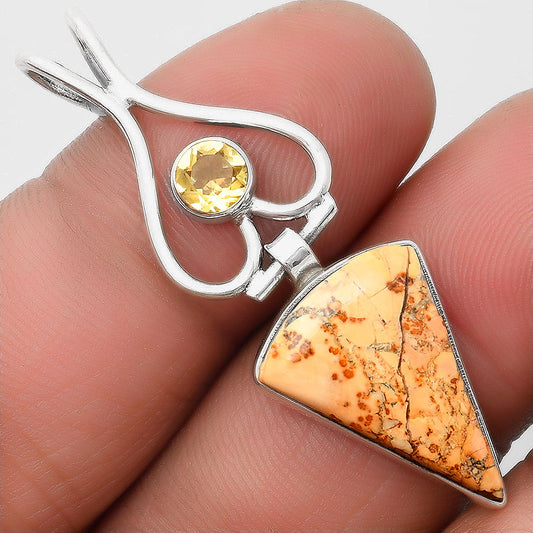 Maligano Jasper - Indonesia & Citrine Pendant P-1542 SDP107442