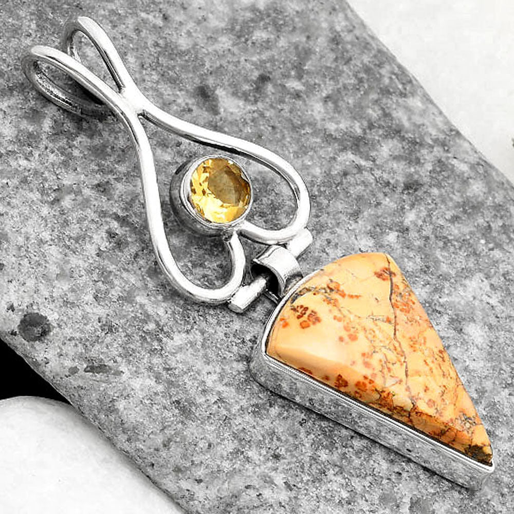 Maligano Jasper - Indonesia & Citrine Pendant P-1542 SDP107442