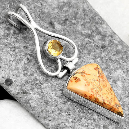 Maligano Jasper - Indonesia & Citrine Pendant P-1542 SDP107442