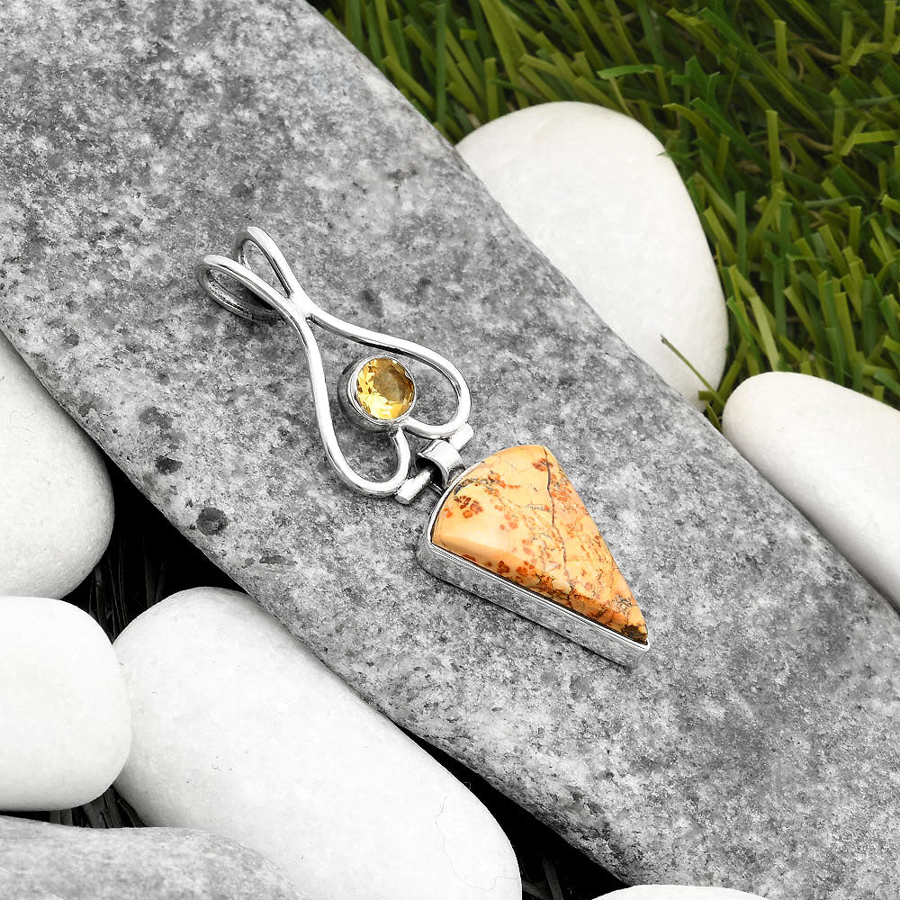 Maligano Jasper - Indonesia & Citrine Pendant P-1542 SDP107442