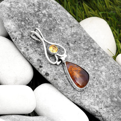 Cacoxenite Super Seven 7 Mineral & Citrine Pendant P-1542 SDP107447