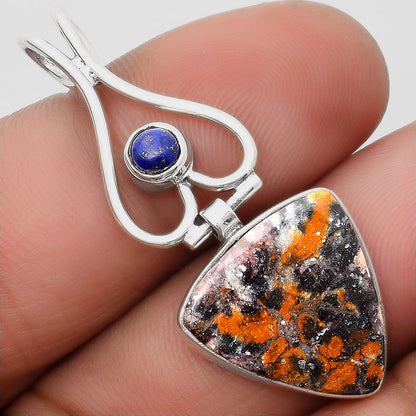 Natural Indian Blanket Jasper & Lapis Pendant P-1542 SDP107453