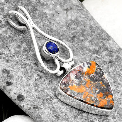 Natural Indian Blanket Jasper & Lapis Pendant P-1542 SDP107453