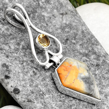 Maligano Jasper - Indonesia & Citrine Pendant P-1542 SDP107472
