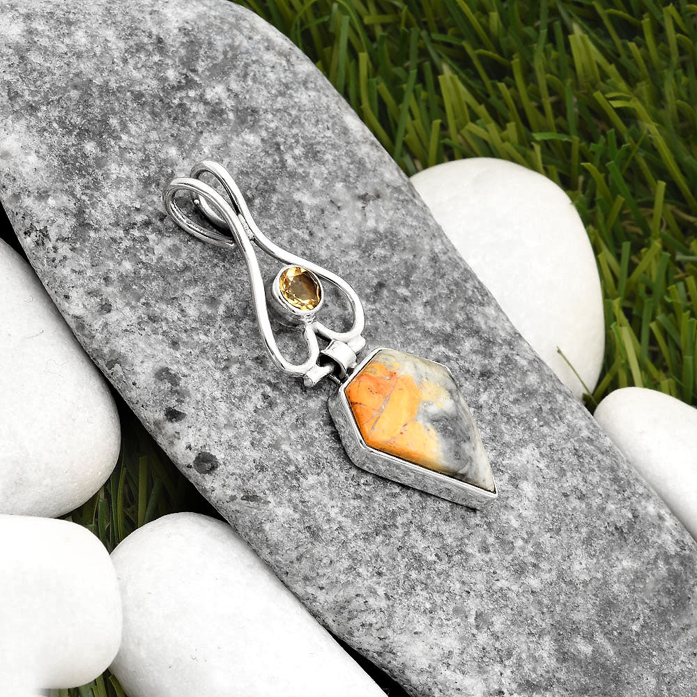 Maligano Jasper - Indonesia & Citrine Pendant P-1542 SDP107472