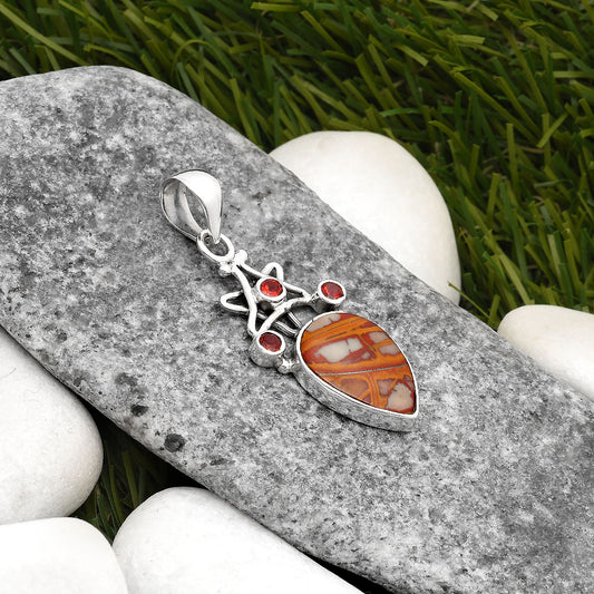 Star Natural Noreena Jasper & Garnet Pendant P-1095 SDP107489