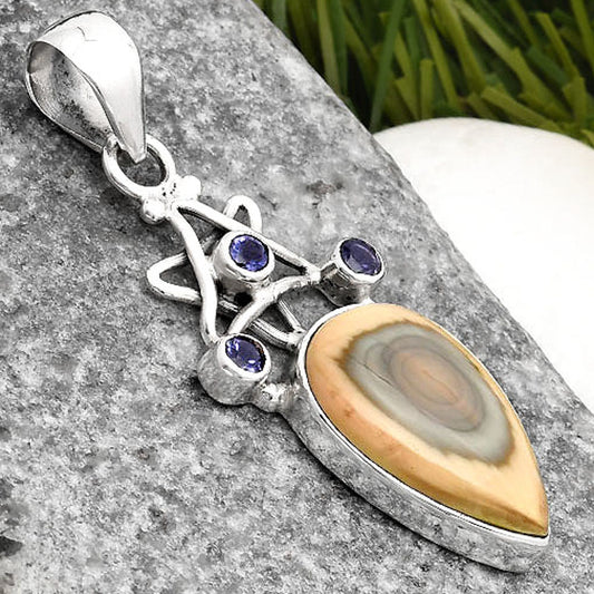 Star Imperial Jasper Mexico & Iolite Pendant P-1095 SDP107498