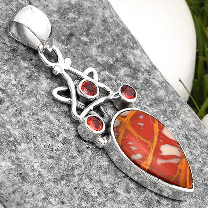 Star Natural Noreena Jasper & Garnet Pendant P-1095 SDP107507