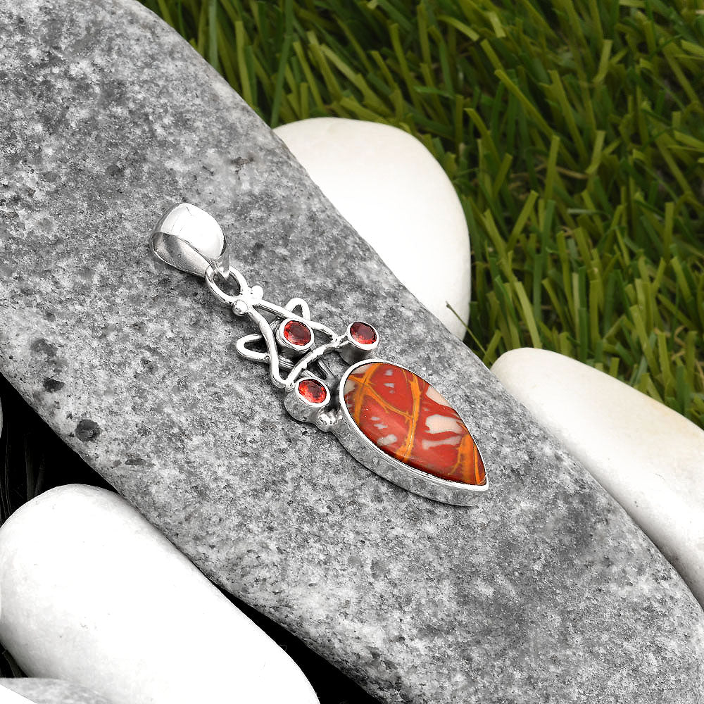 Star Natural Noreena Jasper & Garnet Pendant P-1095 SDP107507