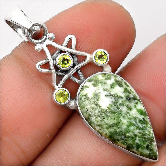 Star - Natural Dioptase & Peridot Pendant P-1095 SDP107514