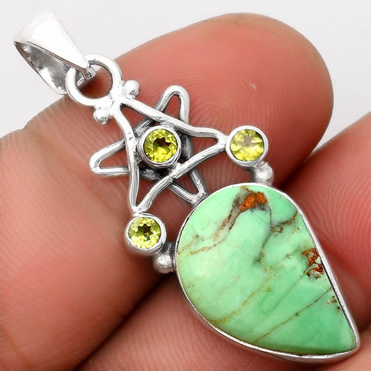 Star - Australian Variscite & Peridot Pendant P-1095 SDP107515