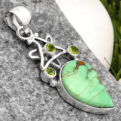Star - Australian Variscite & Peridot Pendant P-1095 SDP107515