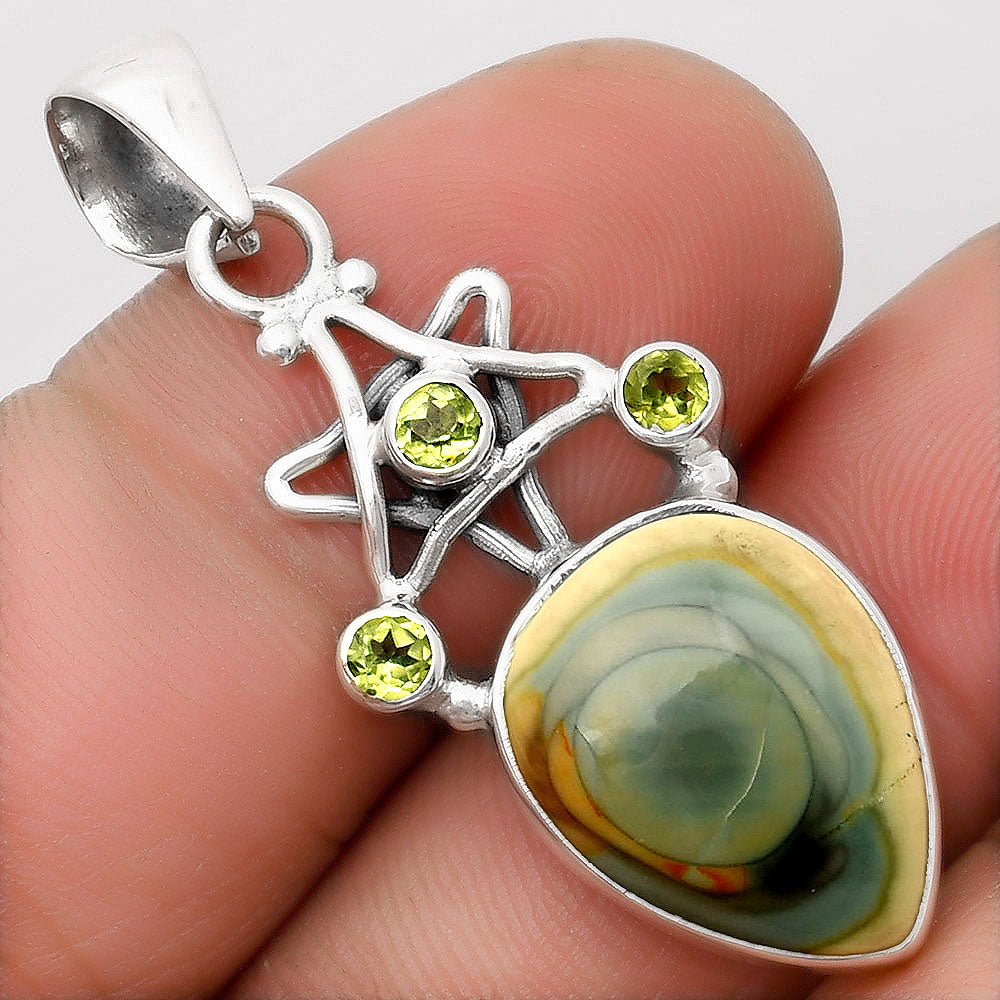 Star - Imperial Jasper & Peridot Pendant P-1095 SDP107524