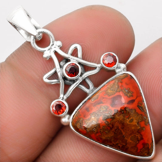 Star Rare Cady Mountain Agate & Garnet Pendant P-1095 SDP107526
