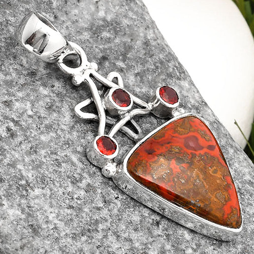 Star Rare Cady Mountain Agate & Garnet Pendant P-1095 SDP107526