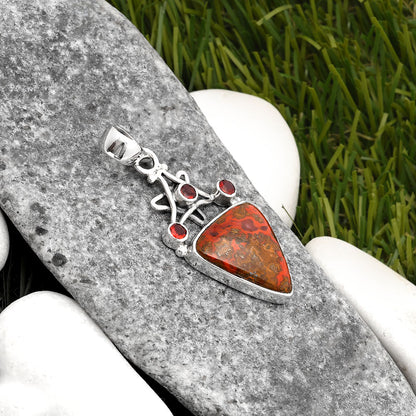 Star Rare Cady Mountain Agate & Garnet Pendant P-1095 SDP107526