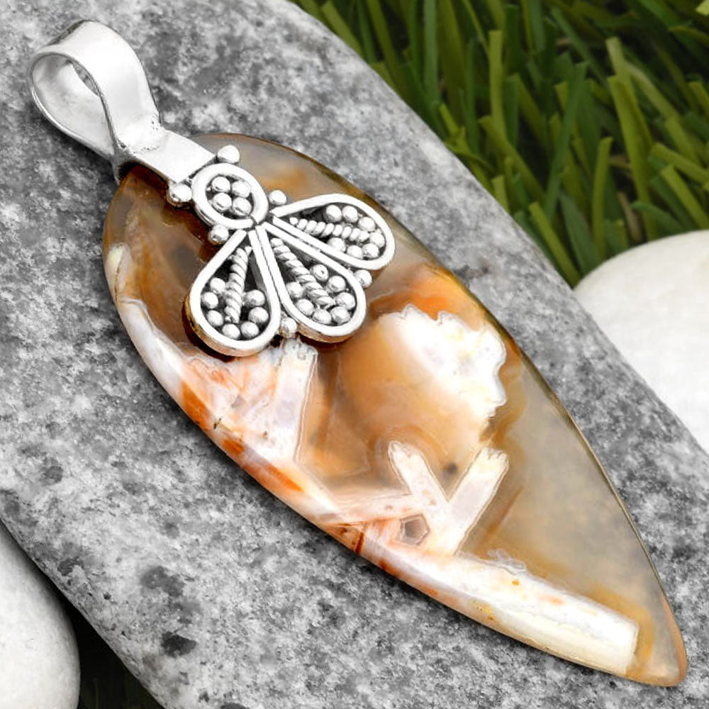 Natural Tube Agate - Turkish Pendant P-1469 SDP107620