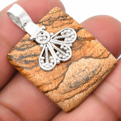 Natural Picture Jasper Pendant P-1469 SDP107642