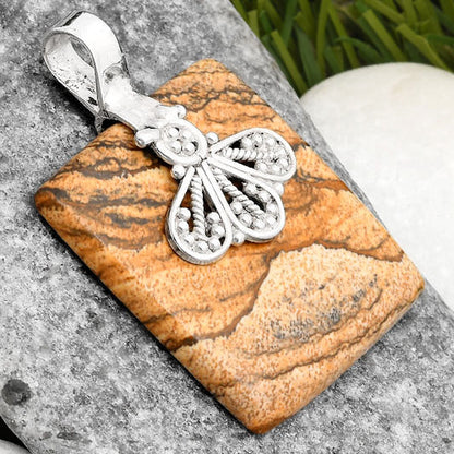 Natural Picture Jasper Pendant P-1469 SDP107642