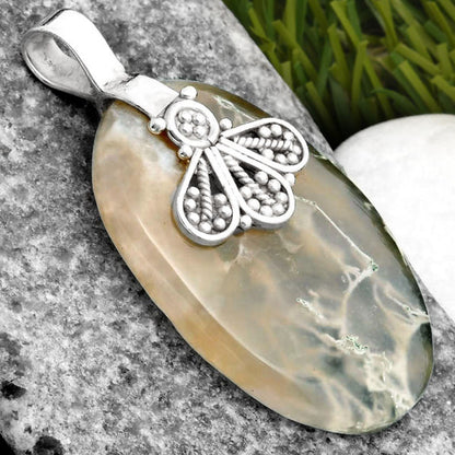 Natural Horse Canyon Moss Agate Pendant P-1469 SDP107654