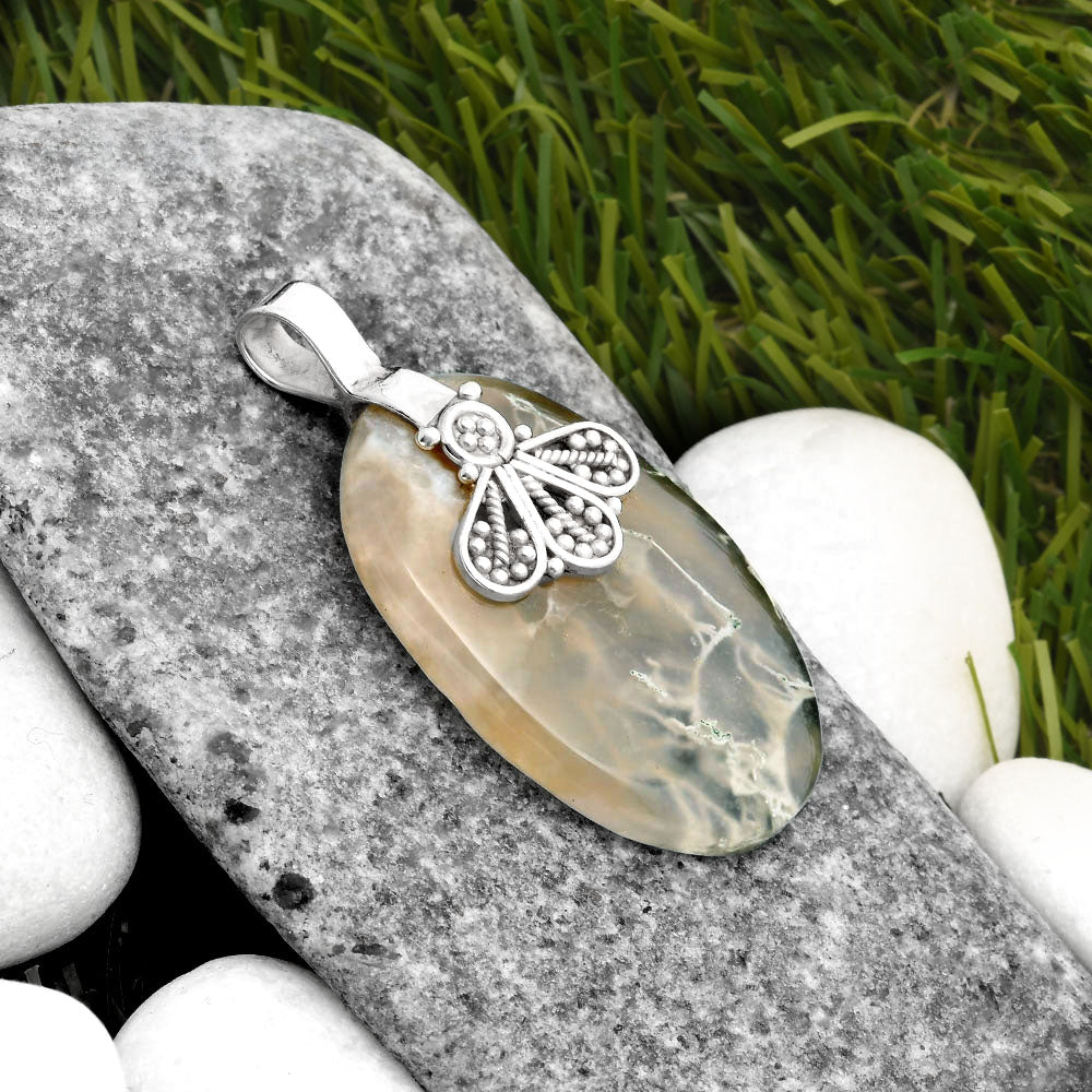 Natural Horse Canyon Moss Agate Pendant P-1469 SDP107654