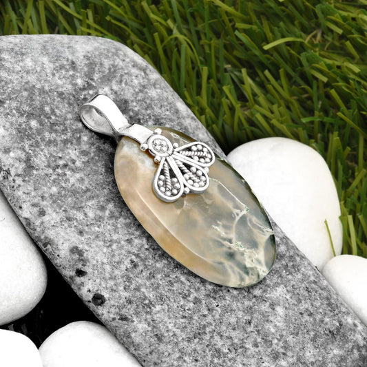 Natural Horse Canyon Moss Agate Pendant P-1469 SDP107654