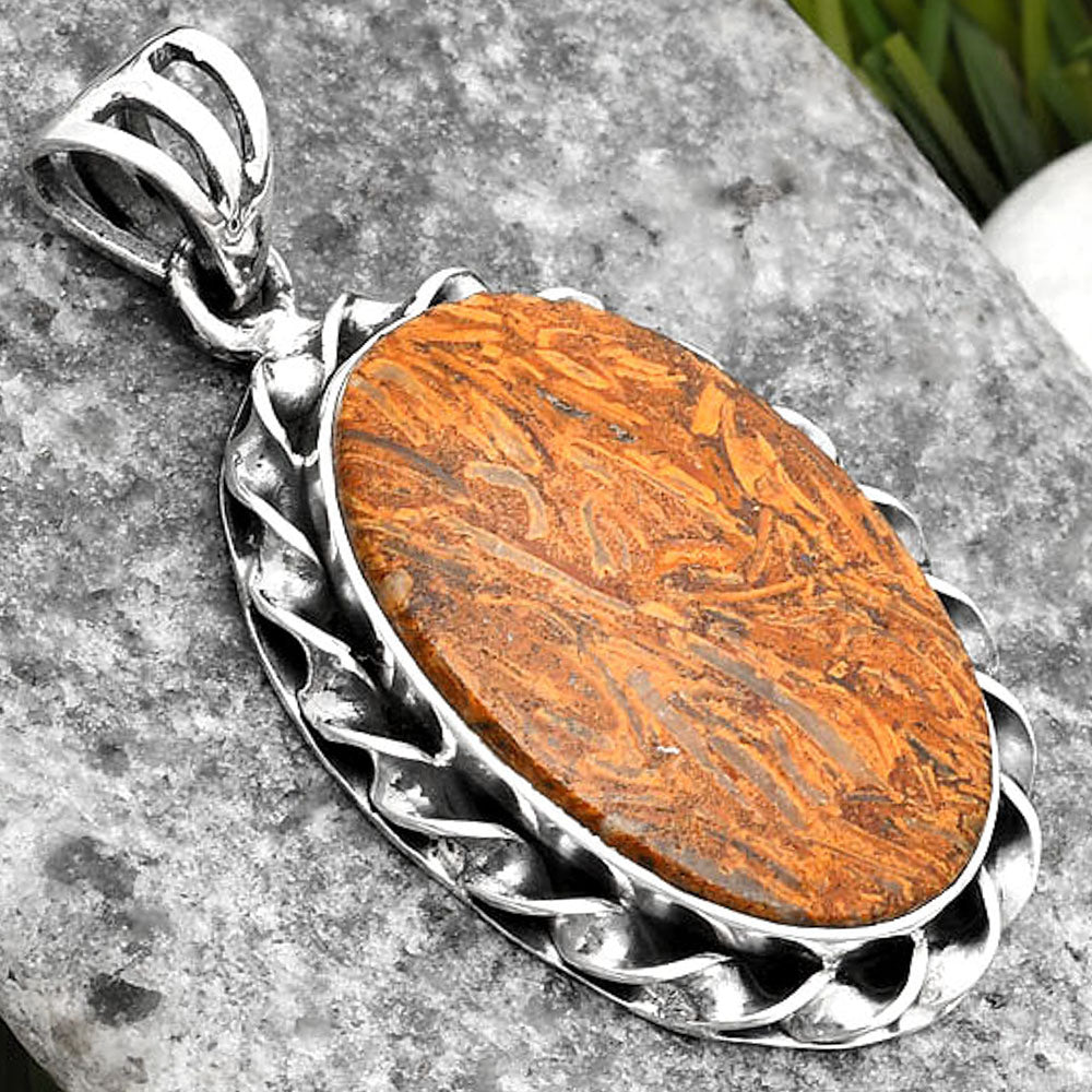Natural Coquina Fossil Jasper - India Pendant P-1081 SDP107690