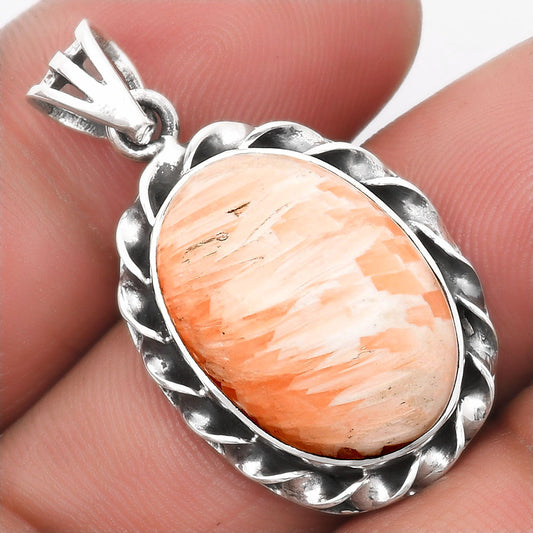 Natural Orange Scolecite - India Pendant P-1081 SDP107698