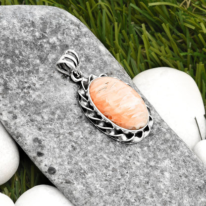 Natural Orange Scolecite - India Pendant P-1081 SDP107698