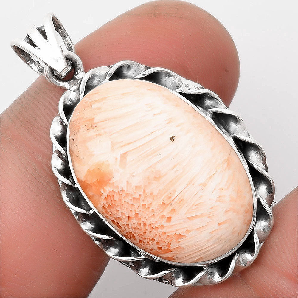Natural Orange Scolecite - India Pendant P-1081 SDP107706