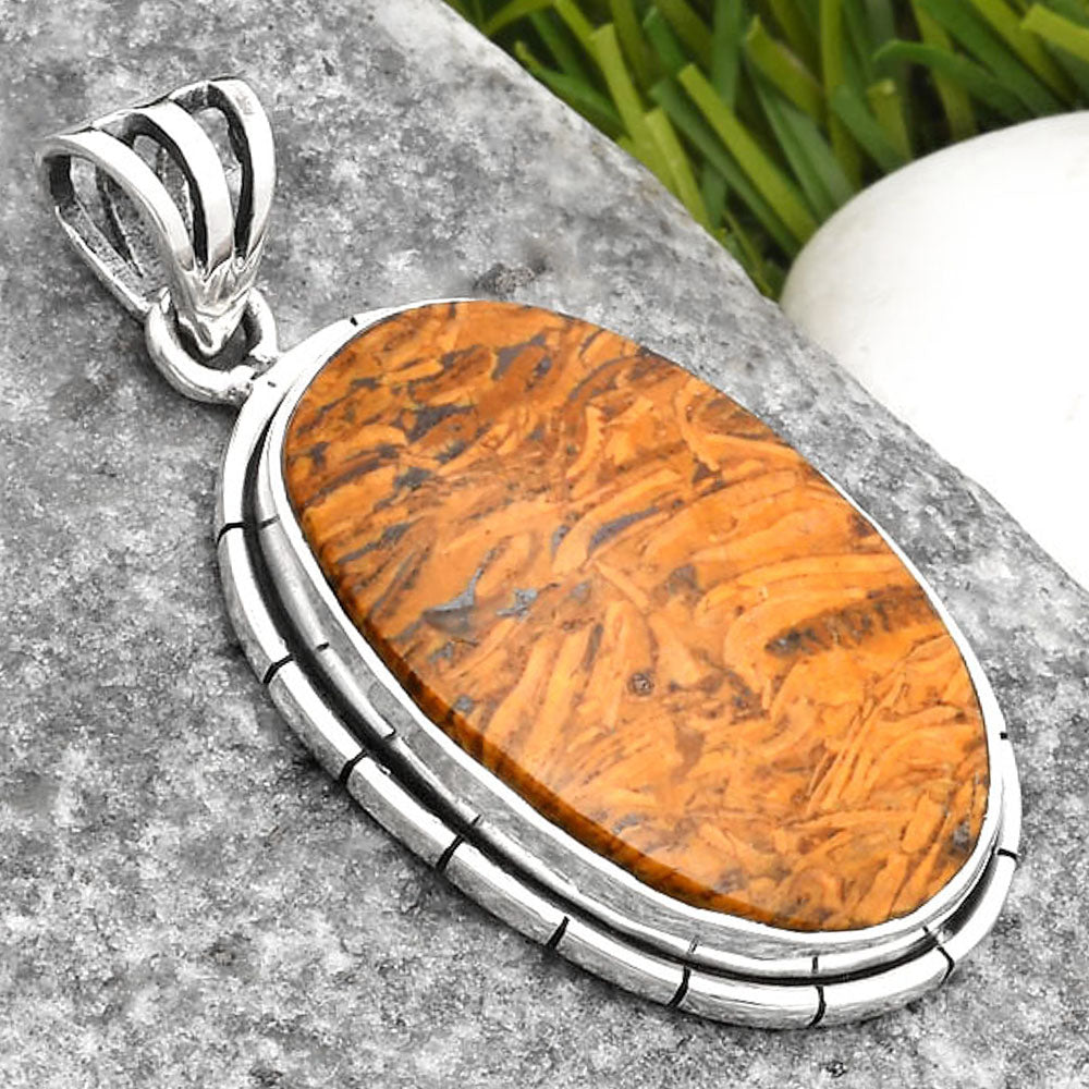 Natural Coquina Fossil Jasper - India Pendant P-1065 SDP107957