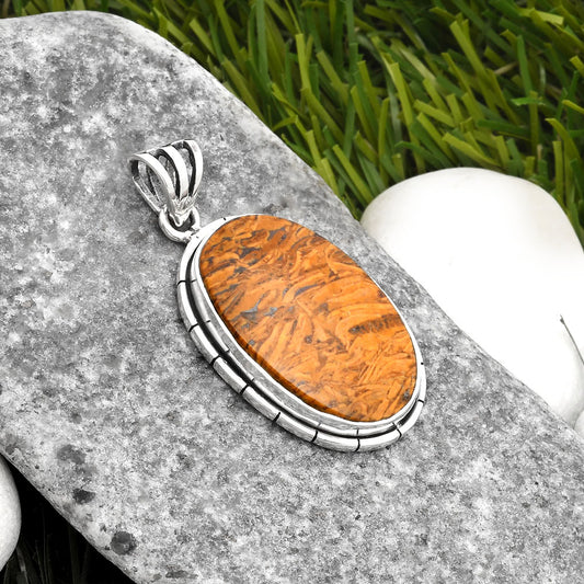 Natural Coquina Fossil Jasper - India Pendant P-1065 SDP107957