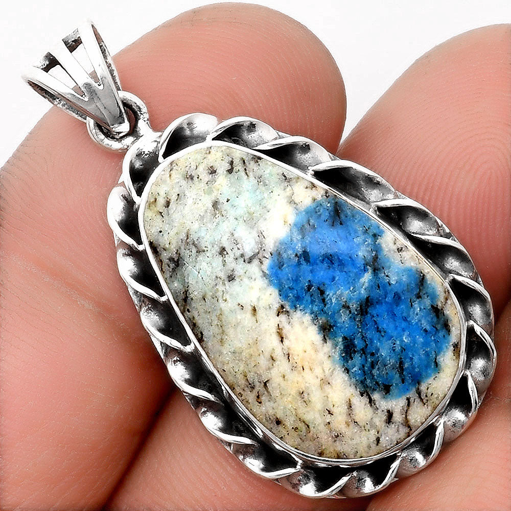 Natural K2 Blue - Azurite In Quartz Pendant P-1081 SDP107995