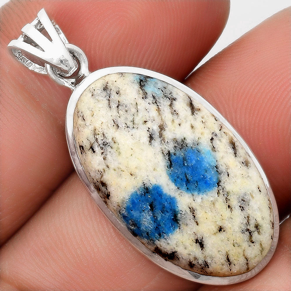 Natural K2 Blue - Azurite In Quartz Pendant P-1002 SDP108111